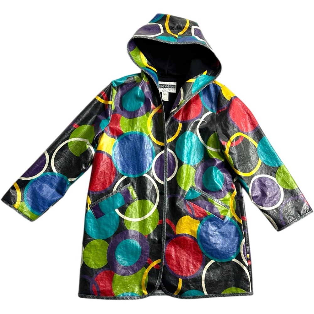 Marylou Ozbolt Storer Vintage Fibre Arts Waxed Linen Hoodie Raincoat Size Medium
